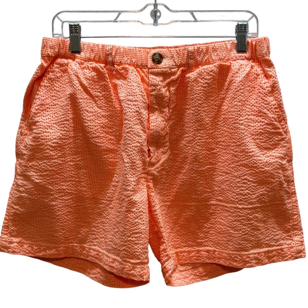 Chubbies Bushwoods Stretch Tailgate Shorts Men's
XL Orange Seersucker 5” Inseam